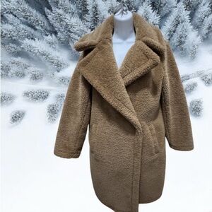 Michael Michael Kors Cozy Tan faux fur Teddy Jacket size m nwot